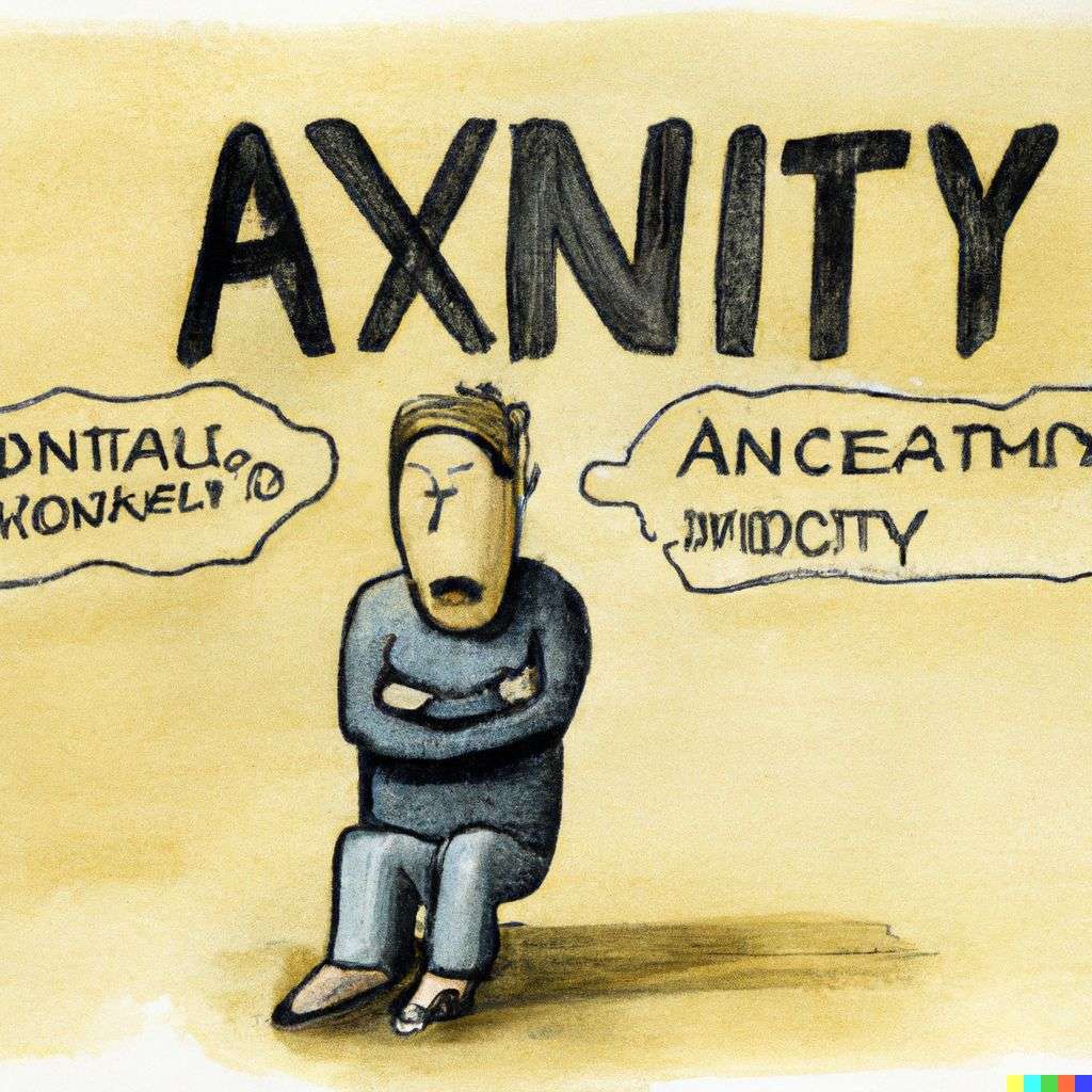 a representation of anxiety, cartoon